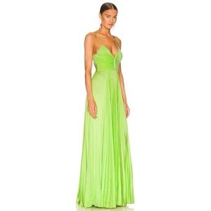 NWT Aries Satin Pleated Dress - Green Kick Size 10